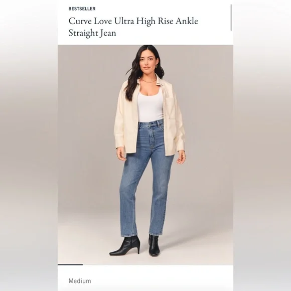 Abercrombie & Fitch Curve Love Ultra High Rise Ankle Straight Jean Size 25 XL - Picture 9 of 9